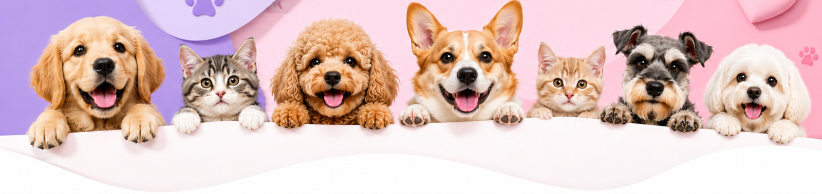Happy pets wearing LessWorry smart pet tags