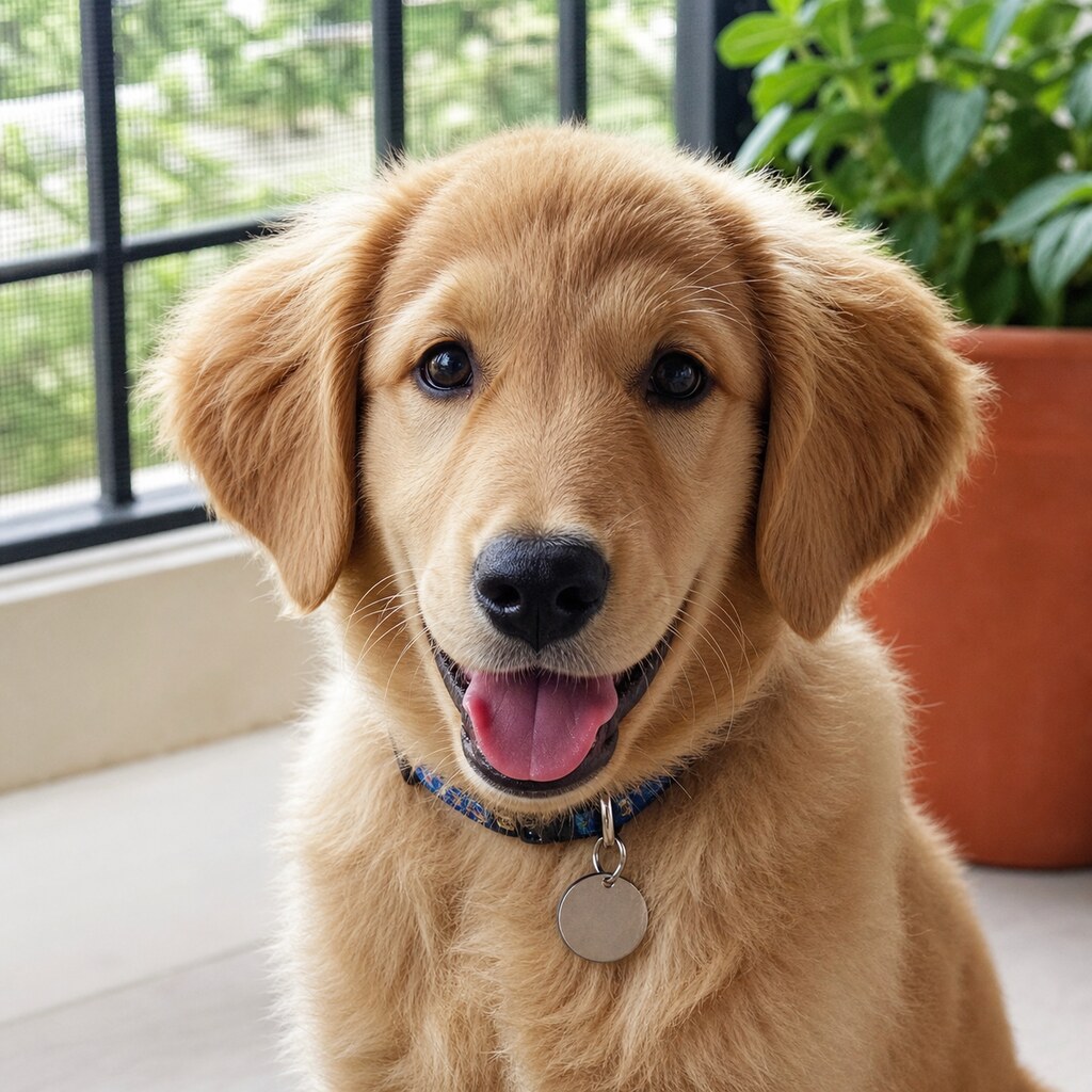Happy golden retriever
