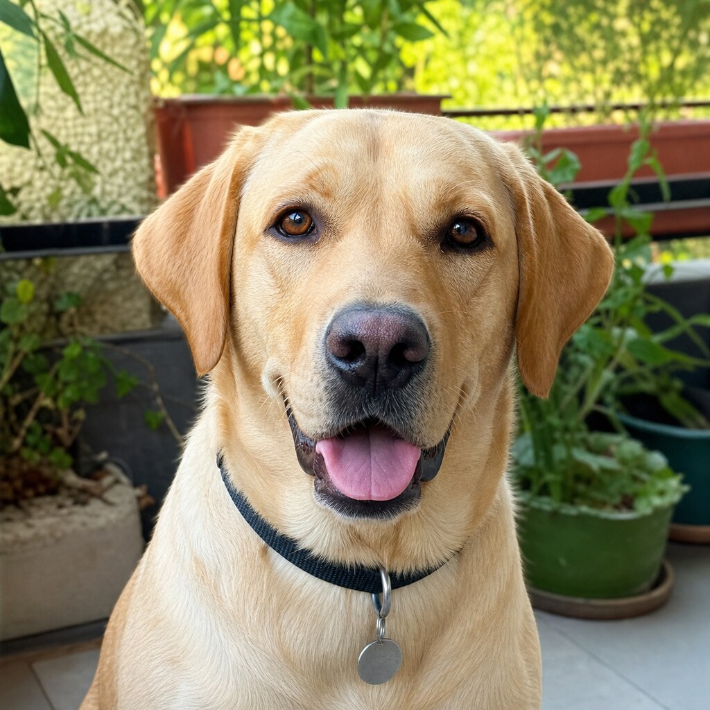 Happy labrador dog