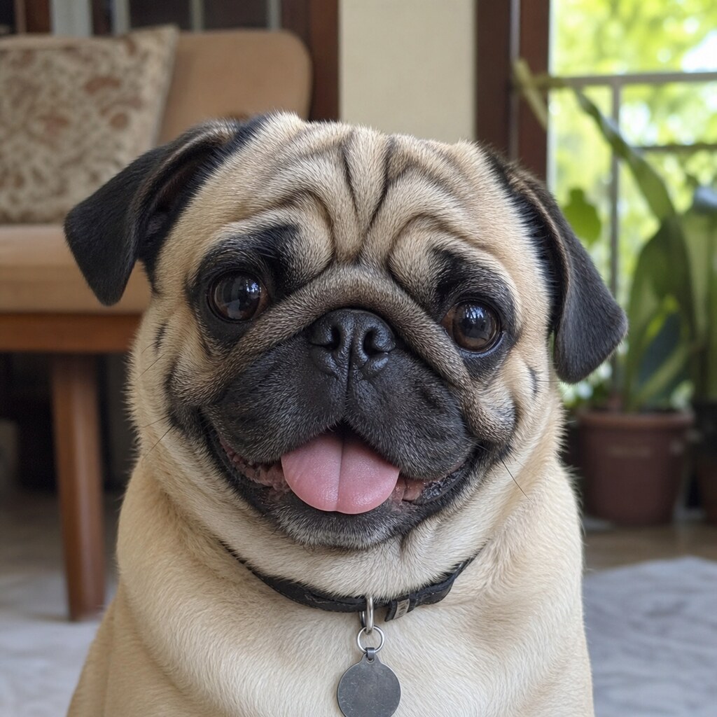 Happy pug