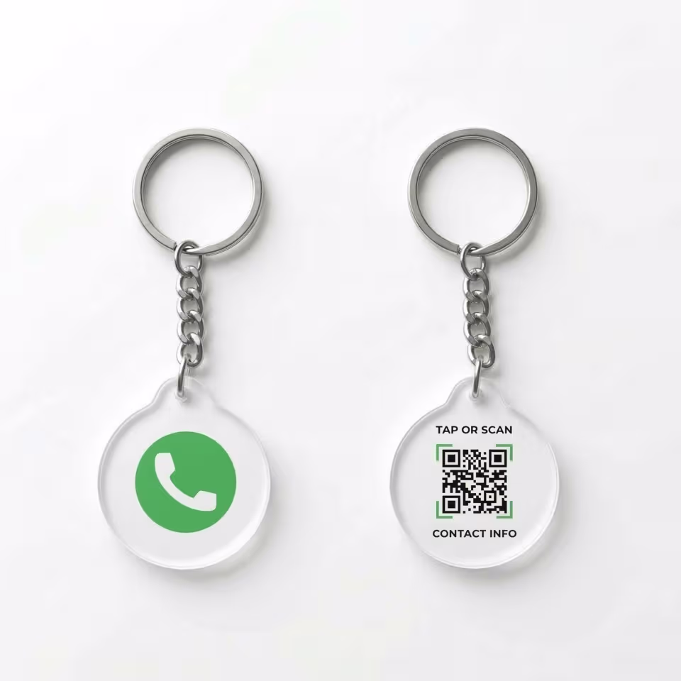 LessWorry acrylic QR pet ID tag, colorful keychain style