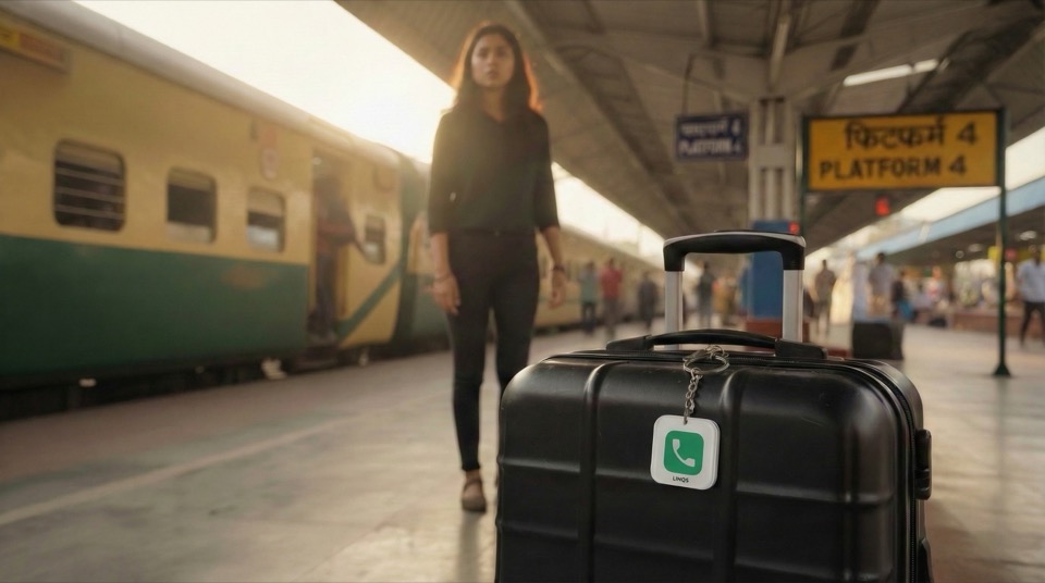Traveler scanning the station platform for a missing suitcase