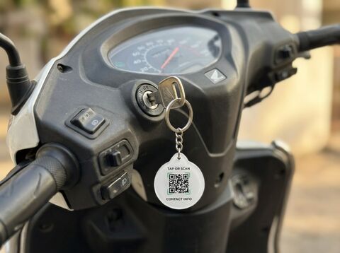 QR tag on scooter key in ignition